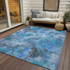 Piper Looms Chantille Floral ACN1859 Blue Machine Washable Area Rug Outdoor Lifestyle Image Feature