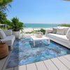 Piper Looms Chantille Floral ACN1859 Blue Machine Washable Area Rug Outdoor Lifestyle Image Feature