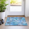 Piper Looms Chantille Floral ACN1859 Blue Machine Washable Area Rug Scatter Lifestyle Image Feature
