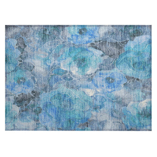 Piper Looms Chantille Floral ACN1859 Blue Machine Washable Area Rug Scatter Main Image