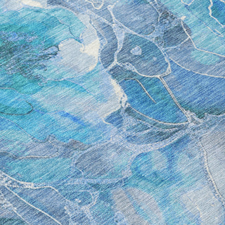 Piper Looms Chantille Floral ACN1859 Blue Machine Washable Area Rug Swatch Image