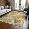 Piper Looms Chantille Floral ACN1859 Gold Machine Washable Area Rug Lifestyle Image Feature