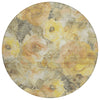 Piper Looms Chantille Floral ACN1859 Gold Machine Washable Area Rug Round Main Image