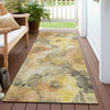 Piper Looms Chantille Floral ACN1859 Gold Machine Washable Area Rug Runner Outdoor Lifestyle Image Feature