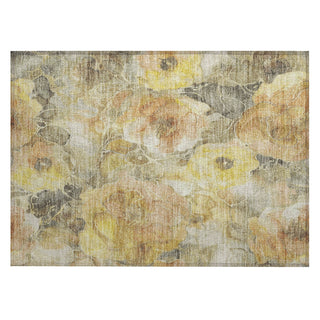 Piper Looms Chantille Floral ACN1859 Gold Machine Washable Area Rug Scatter Main Image