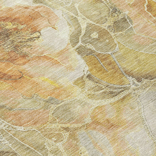 Piper Looms Chantille Floral ACN1859 Gold Machine Washable Area Rug Swatch Image