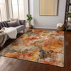 Piper Looms Chantille Floral ACN1859 Orange Machine Washable Area Rug Lifestyle Image Feature