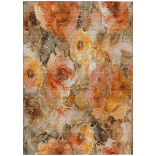Piper Looms Chantille Floral ACN1859 Orange Machine Washable Area Rug main image