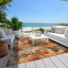 Piper Looms Chantille Floral ACN1859 Orange Machine Washable Area Rug Outdoor Lifestyle Image Feature