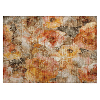 Piper Looms Chantille Floral ACN1859 Orange Machine Washable Area Rug Scatter Main Image