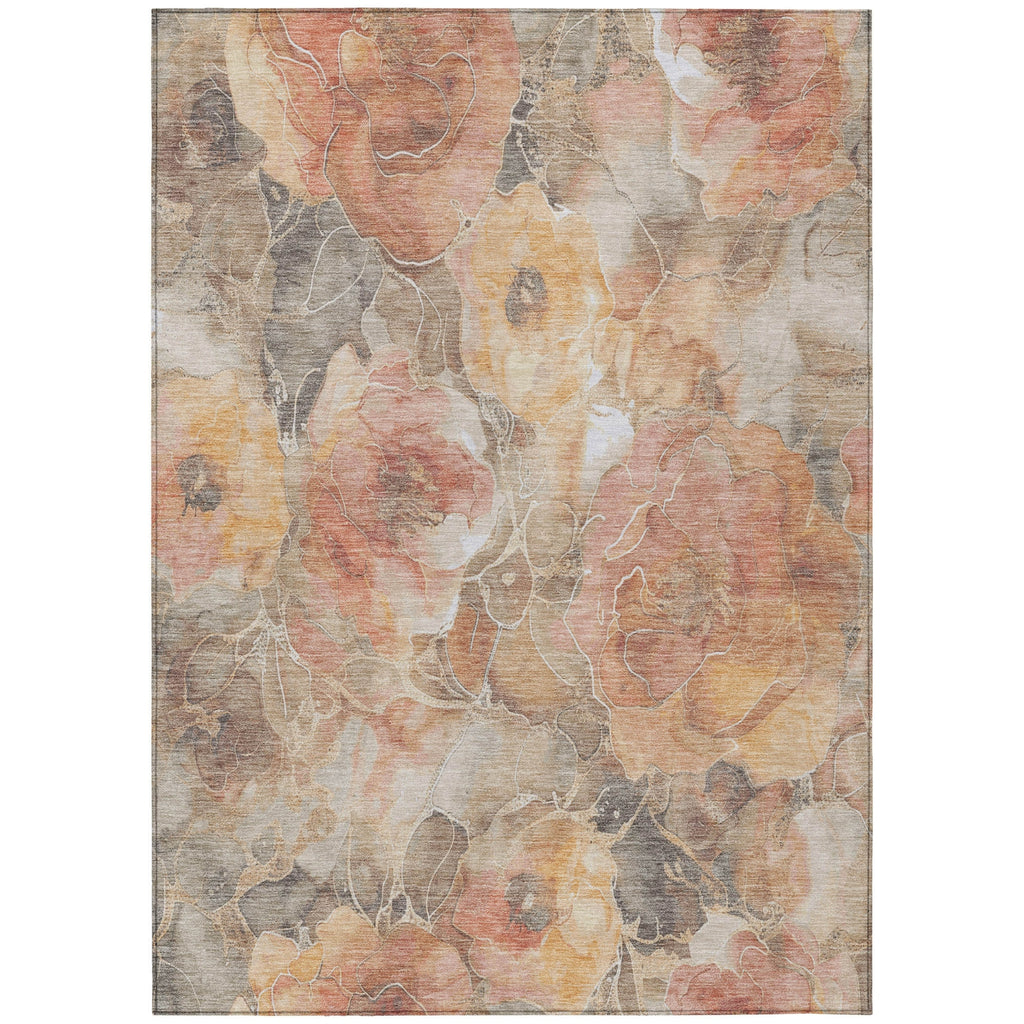 Piper Looms Chantille Floral ACN1859 Peach Machine Washable Area Rug main image