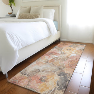 Piper Looms Chantille Floral ACN1859 Peach Machine Washable Area Rug Runner Lifestyle Image Feature