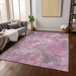 Piper Looms Chantille Floral ACN1859 Pink Machine Washable Area Rug Lifestyle Image Feature