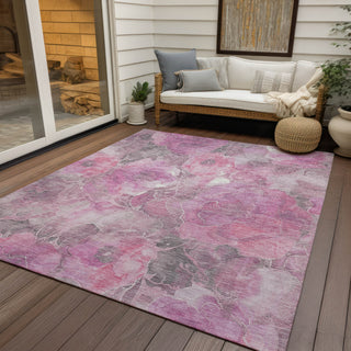 Piper Looms Chantille Floral ACN1859 Pink Machine Washable Area Rug Outdoor Lifestyle Image Feature