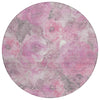 Piper Looms Chantille Floral ACN1859 Pink Machine Washable Area Rug Round Main Image