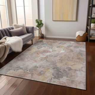 Piper Looms Chantille Floral ACN1859 Taupe Machine Washable Area Rug Lifestyle Image Feature