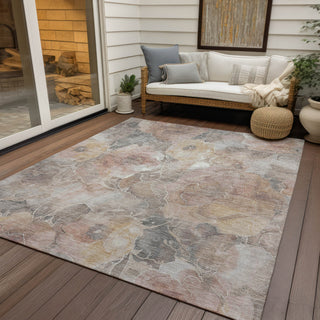 Piper Looms Chantille Floral ACN1859 Taupe Machine Washable Area Rug Outdoor Lifestyle Image Feature