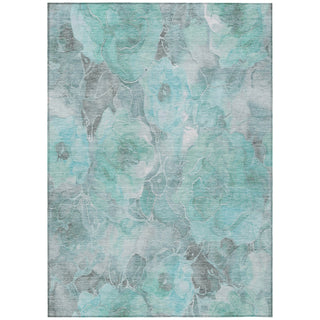 Piper Looms Chantille Floral ACN1859 Teal Machine Washable Area Rug main image