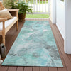 Piper Looms Chantille Floral ACN1859 Teal Machine Washable Area Rug Runner Outdoor Lifestyle Image Feature
