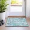 Piper Looms Chantille Floral ACN1859 Teal Machine Washable Area Rug Scatter Lifestyle Image Feature