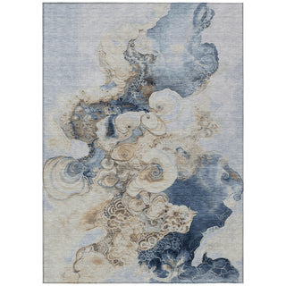 Piper Looms Chantille Abstract ACN1860 Denim Machine Washable Area Rug main image