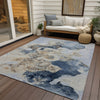 Piper Looms Chantille Abstract ACN1860 Denim Machine Washable Area Rug Outdoor Lifestyle Image Feature