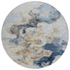 Piper Looms Chantille Abstract ACN1860 Denim Machine Washable Area Rug Round Main Image