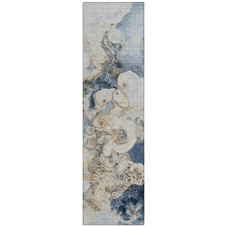 Piper Looms Chantille Abstract ACN1860 Denim Machine Washable Area Rug Runner Main Image