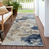 Piper Looms Chantille Abstract ACN1860 Denim Machine Washable Area Rug Runner Outdoor Lifestyle Image Feature