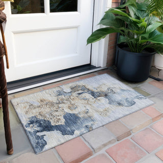 Piper Looms Chantille Abstract ACN1860 Denim Machine Washable Area Rug Scatter Outdoor Lifestyle Image Feature