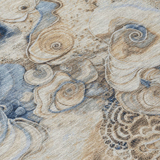 Piper Looms Chantille Abstract ACN1860 Denim Machine Washable Area Rug Swatch Image