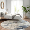 Piper Looms Chantille Abstract ACN1860 Ivory Machine Washable Area Rug Round Lifestyle Image Feature