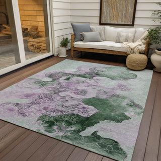 Piper Looms Chantille Abstract ACN1860 Sage Machine Washable Area Rug Outdoor Lifestyle Image Feature
