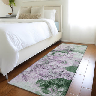 Piper Looms Chantille Abstract ACN1860 Sage Machine Washable Area Rug Runner Lifestyle Image Feature