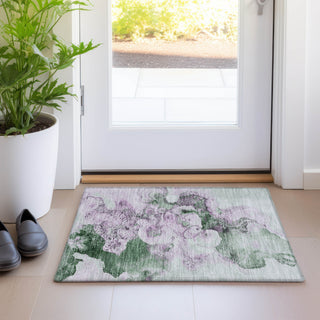 Piper Looms Chantille Abstract ACN1860 Sage Machine Washable Area Rug Scatter Lifestyle Image Feature