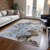 Piper Looms Chantille Abstract ACN1860 Taupe Machine Washable Area Rug Lifestyle Image Feature