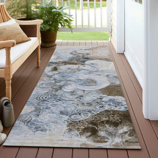 Piper Looms Chantille Abstract ACN1860 Taupe Machine Washable Area Rug Runner Outdoor Lifestyle Image Feature