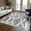 Piper Looms Chantille Aztec ACN1861 Gray Machine Washable Area Rug Lifestyle Image Feature