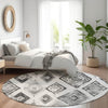 Piper Looms Chantille Aztec ACN1861 Gray Machine Washable Area Rug Round Lifestyle Image Feature