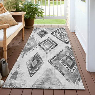 Piper Looms Chantille Aztec ACN1861 Gray Machine Washable Area Rug Runner Outdoor Lifestyle Image Feature