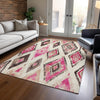 Piper Looms Chantille Aztec ACN1861 Linen Machine Washable Area Rug Lifestyle Image Feature