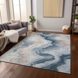 Piper Looms Chantille Swirls ACN1862 Beige Machine Washable Area Rug Lifestyle Image Feature