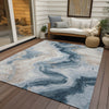 Piper Looms Chantille Swirls ACN1862 Beige Machine Washable Area Rug Outdoor Lifestyle Image Feature