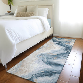 Piper Looms Chantille Swirls ACN1862 Beige Machine Washable Area Rug Runner Lifestyle Image Feature