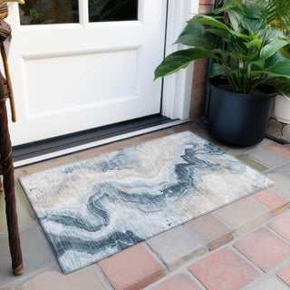 Piper Looms Chantille Swirls ACN1862 Beige Machine Washable Area Rug Scatter Outdoor Lifestyle Image Feature