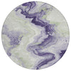 Piper Looms Chantille Swirls ACN1862 Lavender Machine Washable Area Rug Round Main Image