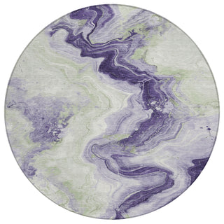 Piper Looms Chantille Swirls ACN1862 Lavender Machine Washable Area Rug Round Main Image