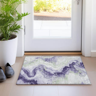 Piper Looms Chantille Swirls ACN1862 Lavender Machine Washable Area Rug Scatter Lifestyle Image Feature