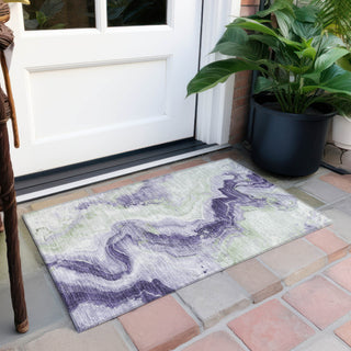 Piper Looms Chantille Swirls ACN1862 Lavender Machine Washable Area Rug Scatter Outdoor Lifestyle Image Feature