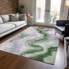 Piper Looms Chantille Swirls ACN1862 Olive Machine Washable Area Rug Lifestyle Image Feature